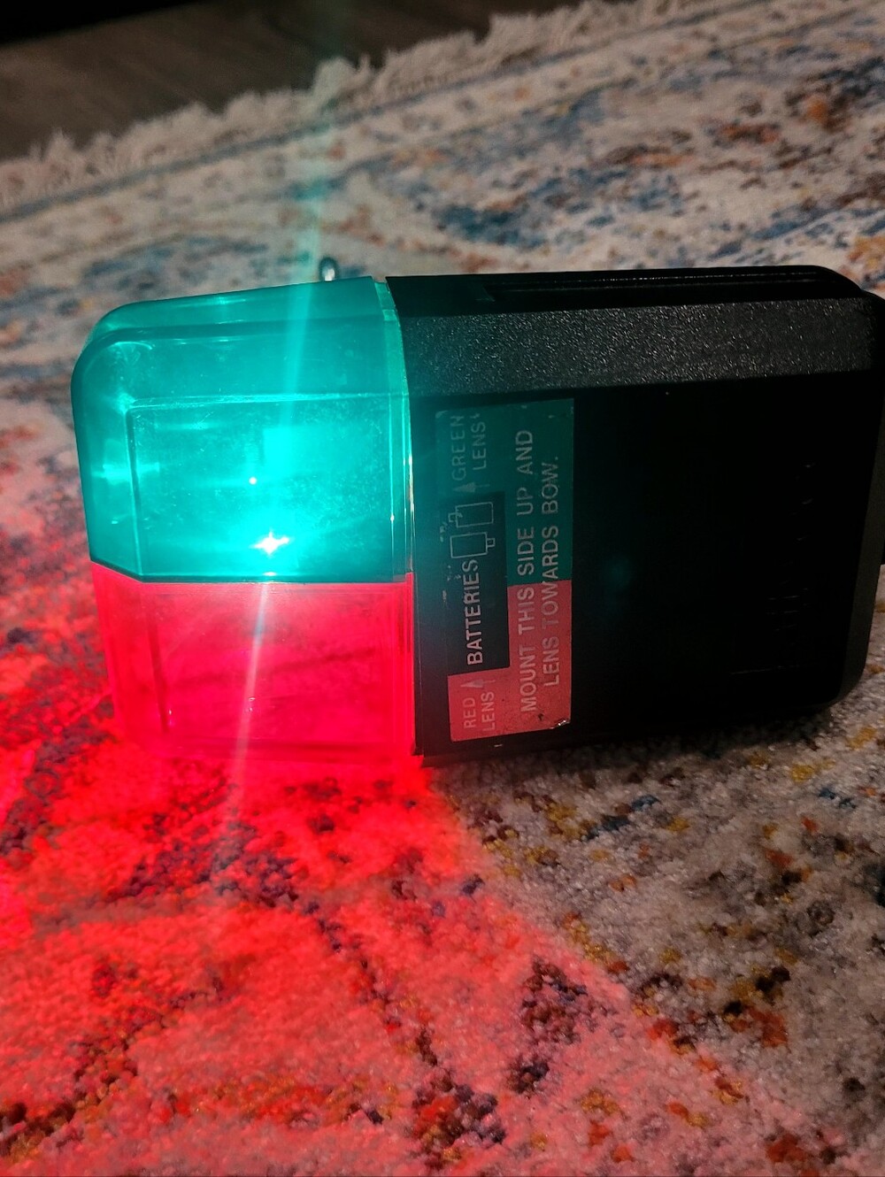 Clamp On Dual-Color Safety Boat Light - Red & Green - Picture 2 of 3